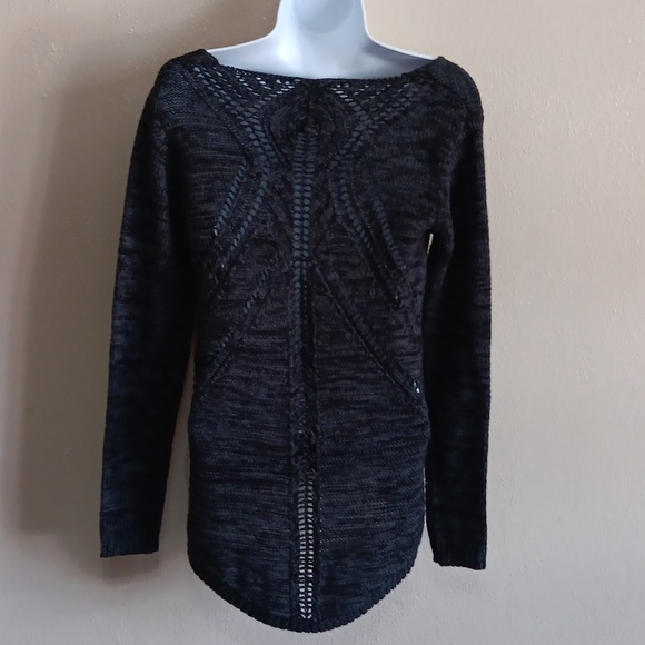 Web Knit Back Sweater By Rue 21 Women's Size Small, Gray Fall Winter Knitted Top - Picture 5 of 9